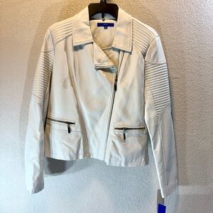 Apt. 9 Women's Cream Imitation Leather Jacket